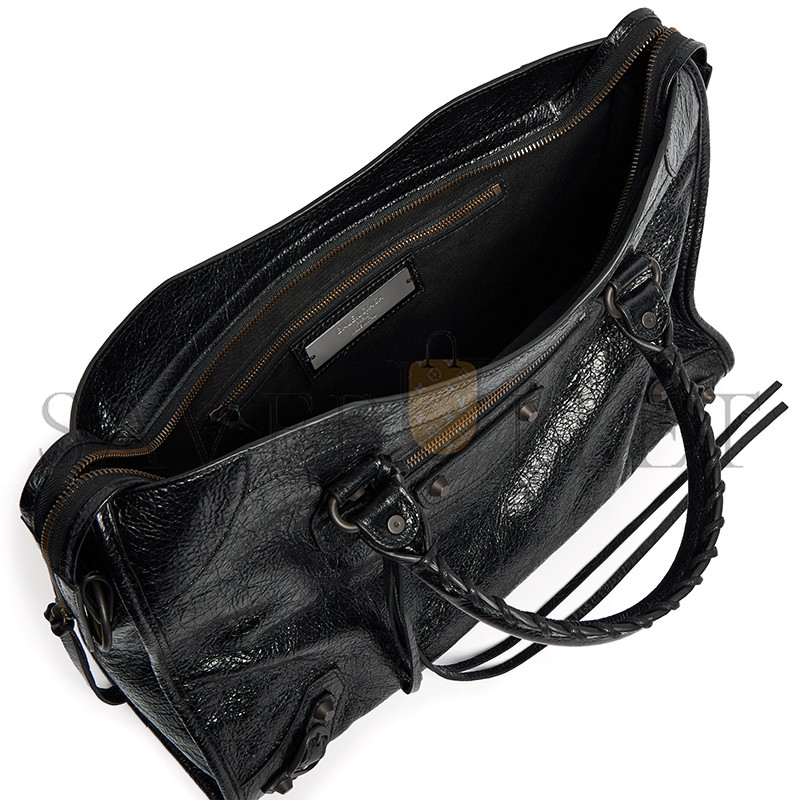 BALENCIAGA WOMEN'S LE CITY BAG MEDIUM IN BLACK ‎8657602ACFH1000 (38.5*24*15cm)
